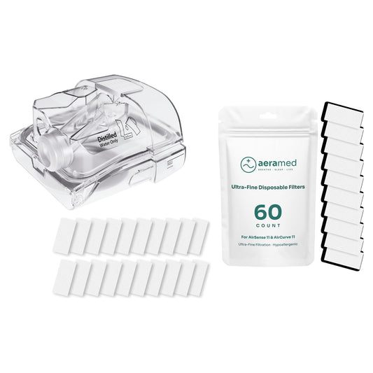 AeraMed CPAP Essentials Set — Water Chamber + 60 Filters