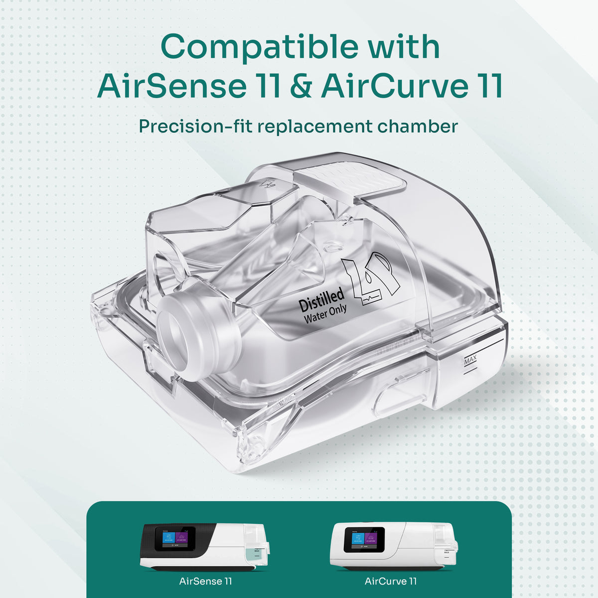 AeraMed CPAP Water Chamber — with 20 Ultra-Fine Filters