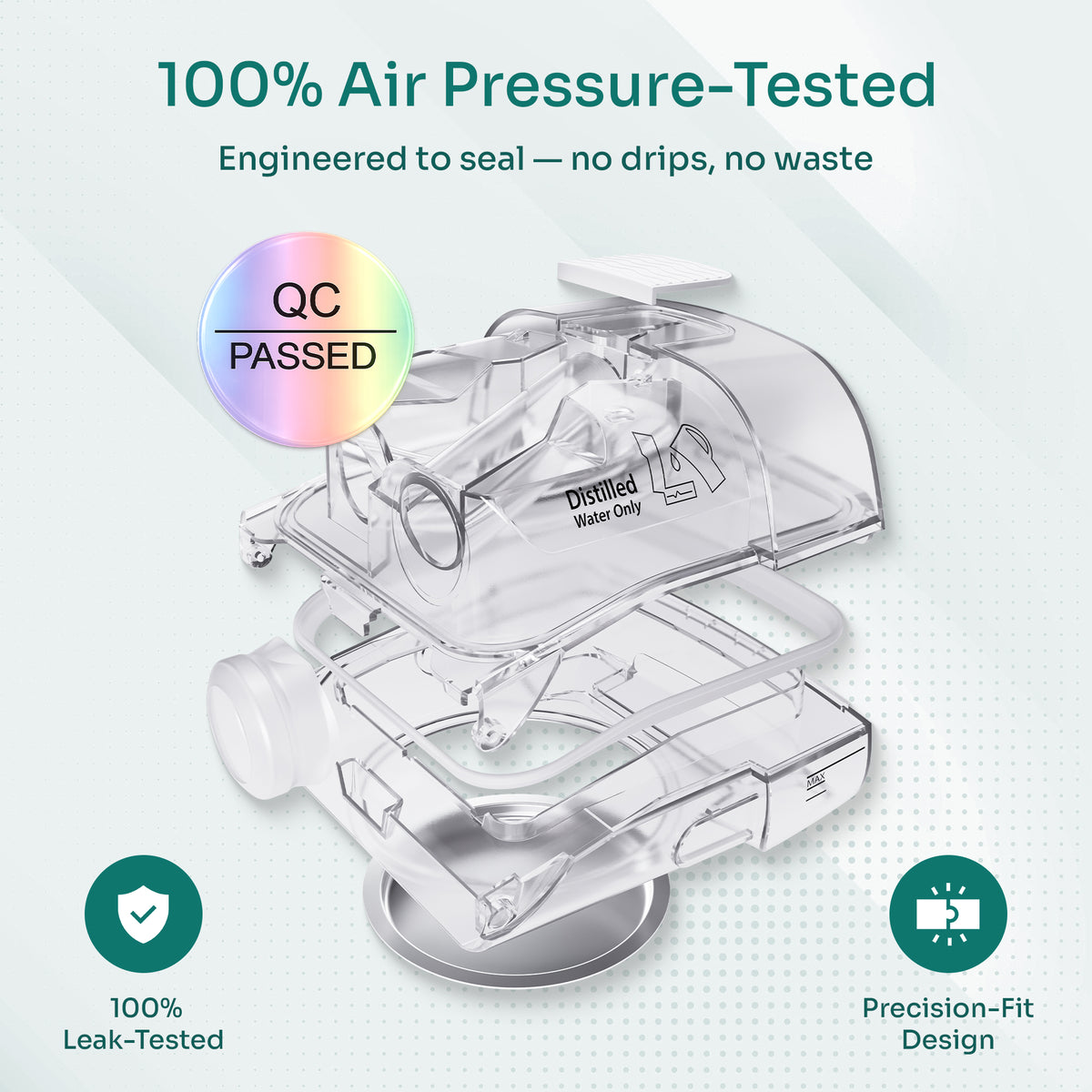AeraMed CPAP Water Chamber — with 20 Ultra-Fine Filters