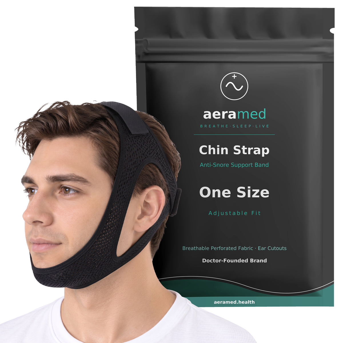 AeraMed CPAP Chin Strap — Adjustable, Breathable Chin Support