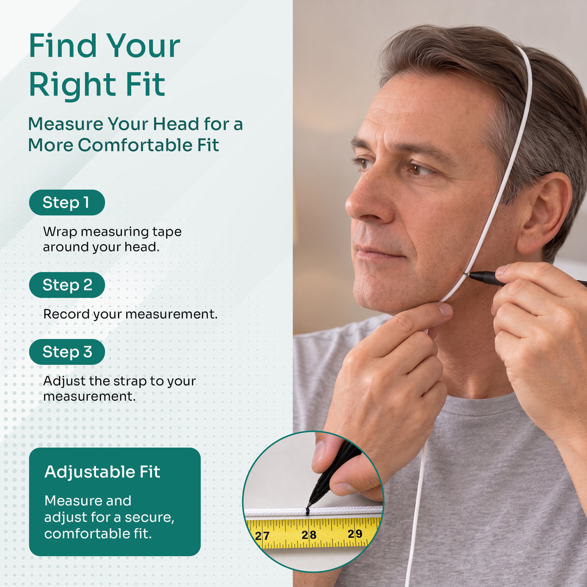 AeraMed CPAP Chin Strap — Adjustable, Breathable Chin Support