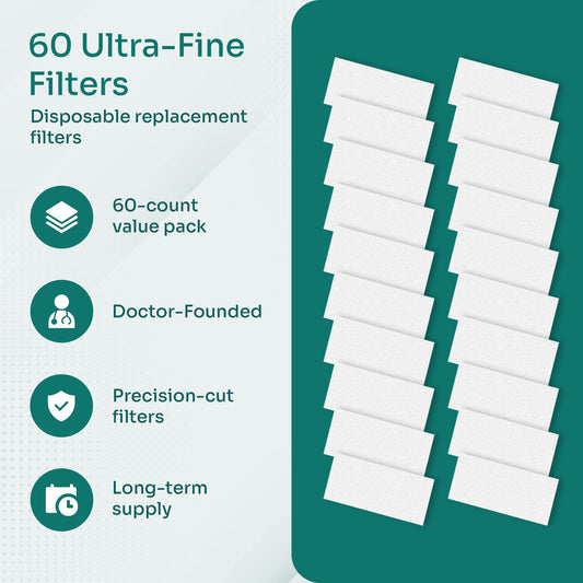 AeraMed CPAP Filters — 60-Pack Ultra-Fine Disposable Replacement Filters