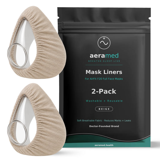 AeraMed CPAP Mask Liners — Soft Washable 2-Pack (Full Face F20 / Nasal N20)
