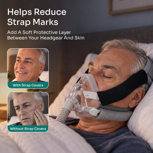 AeraMed CPAP Strap Covers — 4-Pack Soft Fleece (2 Black + 2 Gray)